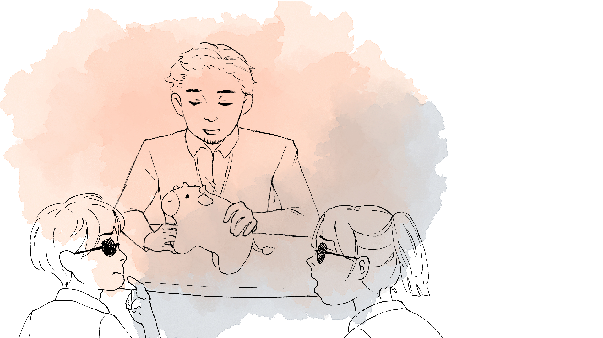 Ilustrasi guru mengajar kerbau