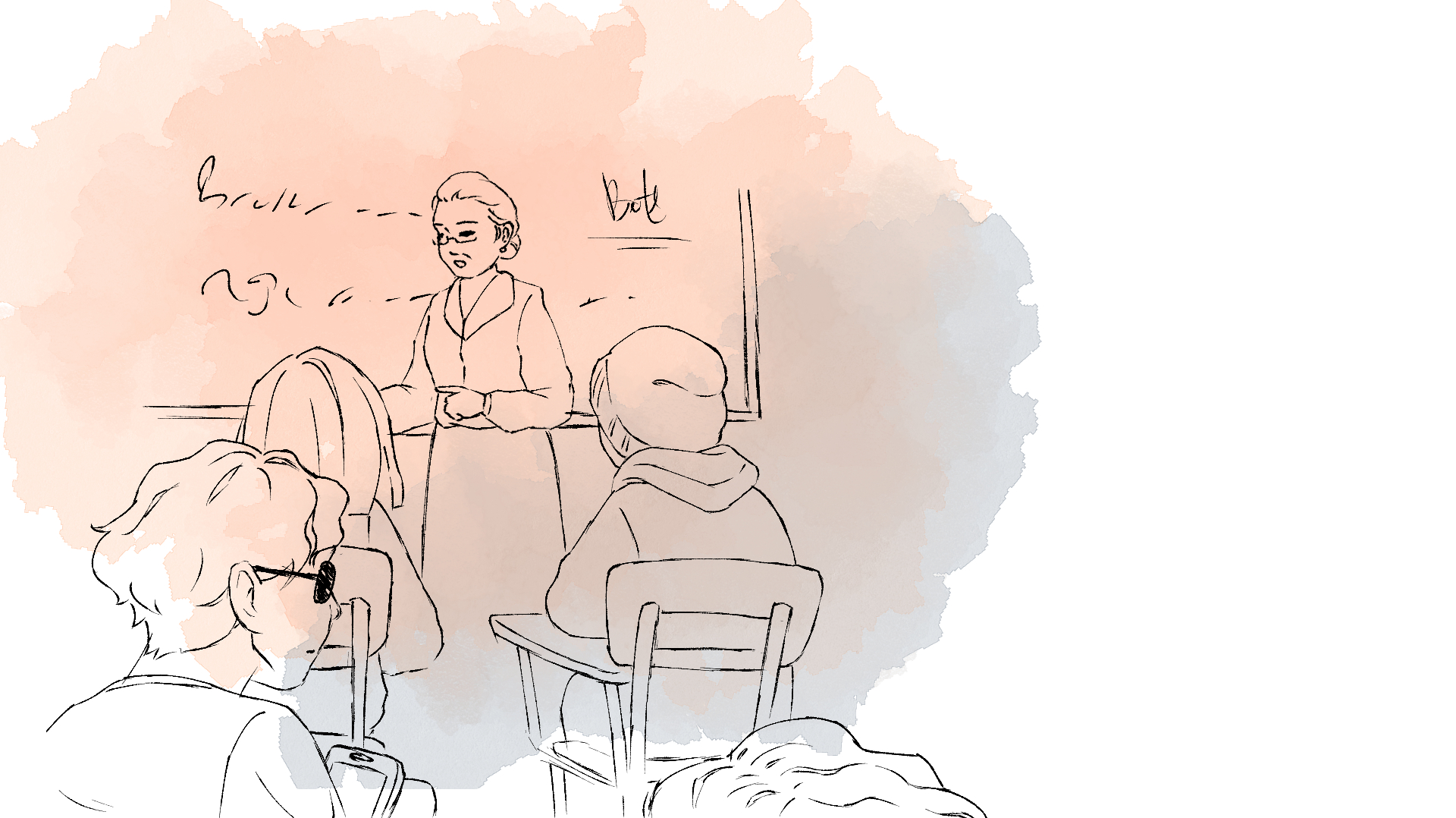 Ilustrasi mahasiswa di kelas